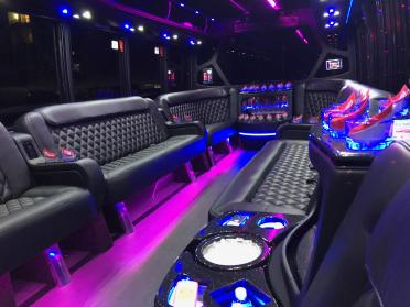 Grapevine 15 Passenger Party Bus Interior