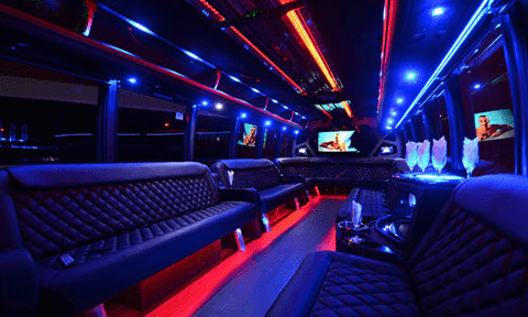 Longview 30 Passenger Party Bus Black Interior