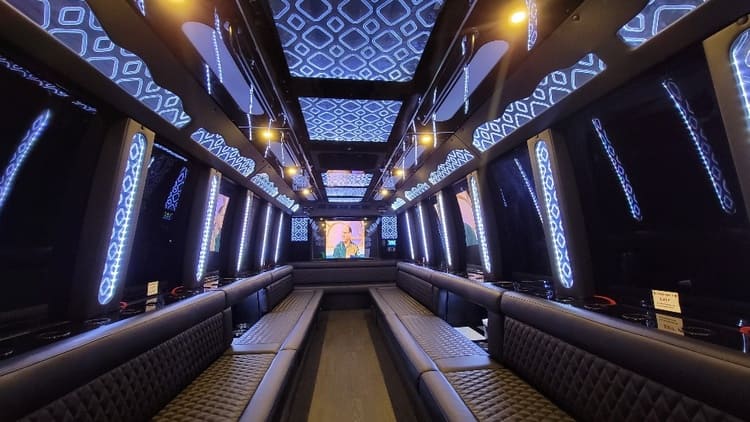 Grapevine 40 Passenger Limo Bus Interior