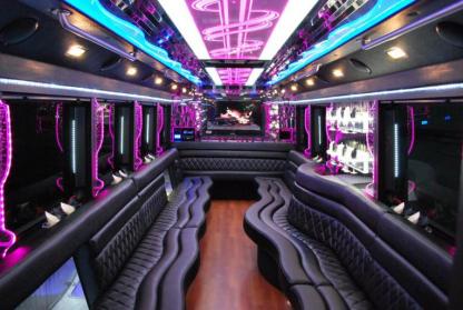 Irving 50 Passenger Party Bus Interior